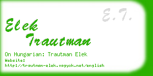 elek trautman business card